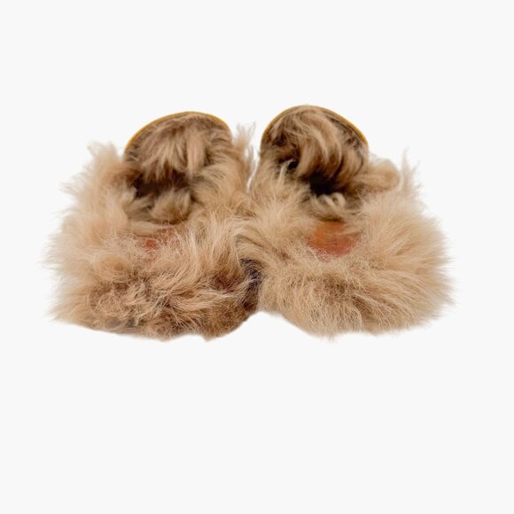 Gucci Princetown Horsebit Fur Mule EU 37 US 7 Gold Velvet Loafer Yellow Shoe - Picture 6 of 12